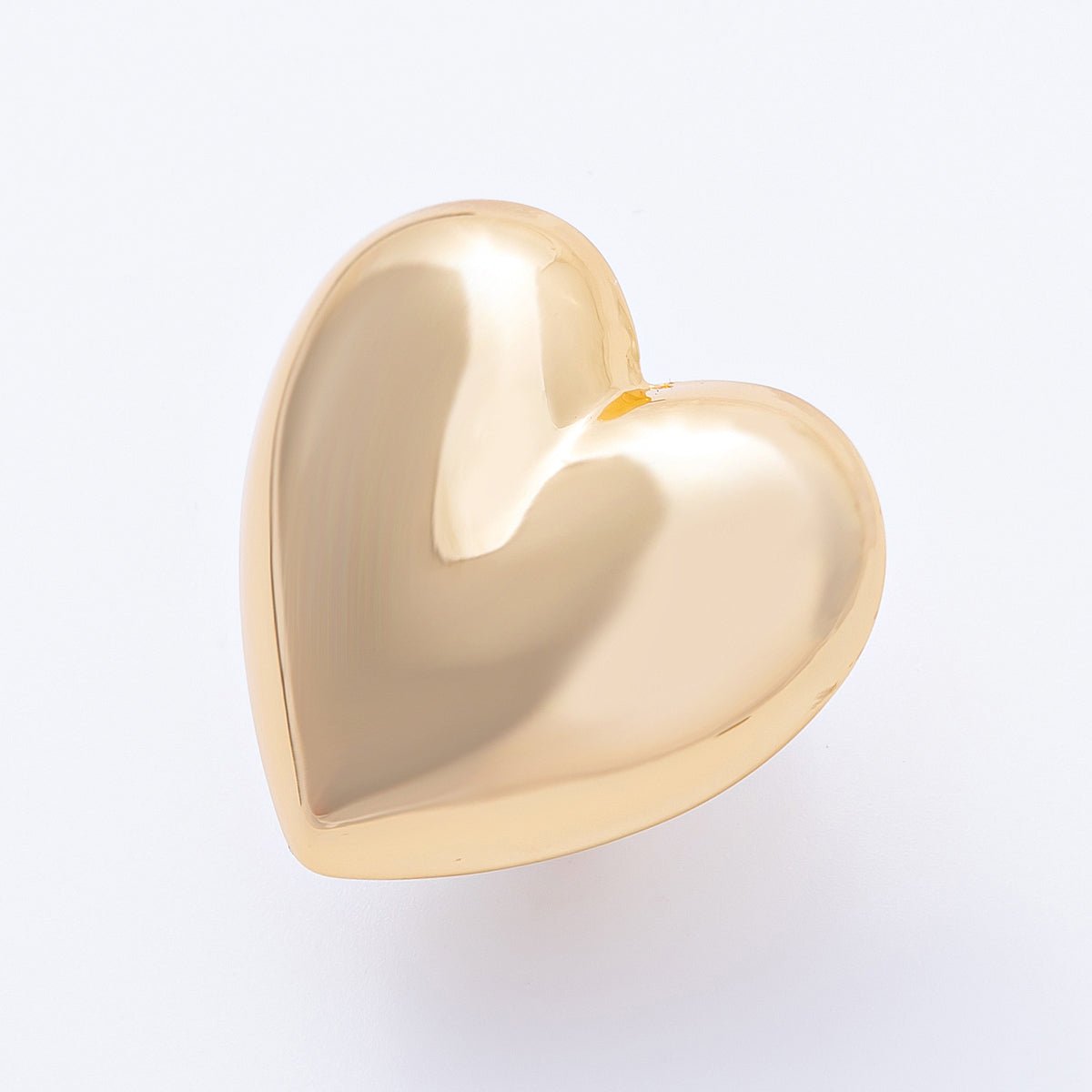 18K Gold Filled Chubby Sideways Minimalist Heart Statement Ring | Rings - 00052 - DLUXCA