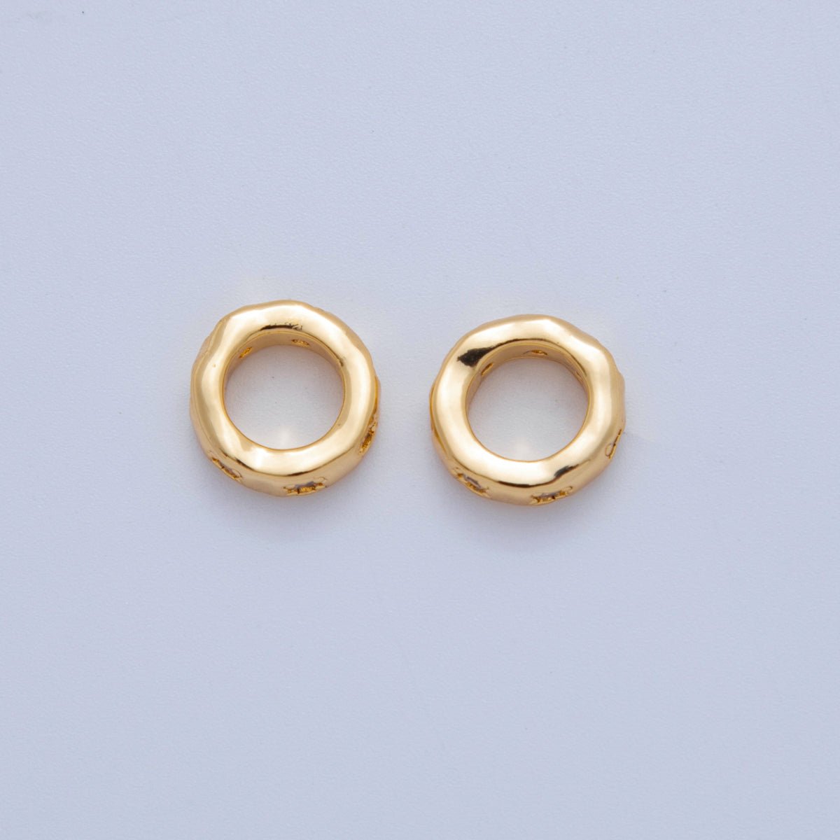 18K Gold Filled Clear & Green Micro Paved CZ Rondelle Wheel Spacer Beads | AF1017 - DLUXCA