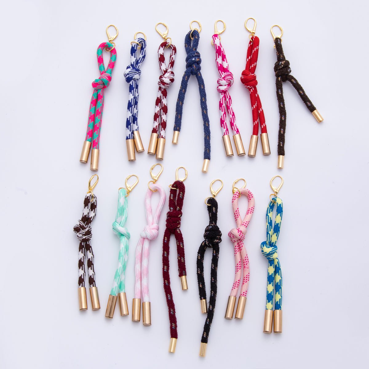 18K Gold Filled Colorful Summer Tied Cord Drop Dangle Lever - Back Earrings | AJ - 158 - AJ - 167 - DLUXCA