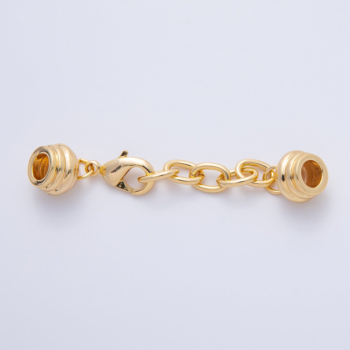 18K Gold Filled Cord Chain Clasps w. Extender Findings Set | Z1391 - DLUXCA