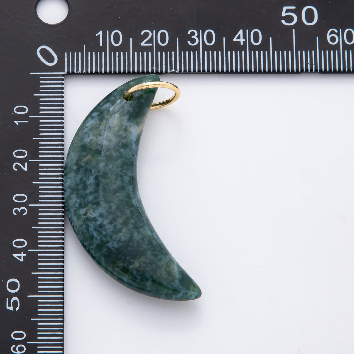 18k gold filled Crescent Moon Green aventurine, Agate, Opal, Quartz charm Big Celestial Pendant Charm | N - 412 - DLUXCA