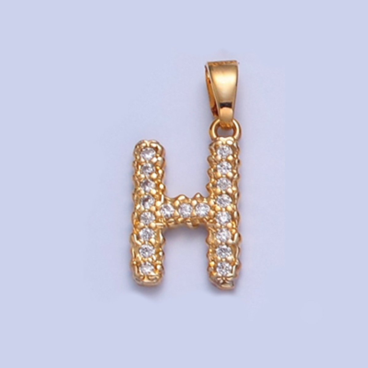 18k Gold Filled CZ Initial, Letter Alphabet Micro Pave charms Dainty Gold Cubic Pendant Charm for Necklace Bracelet Personalized Jewelry A849~A861 - DLUXCA