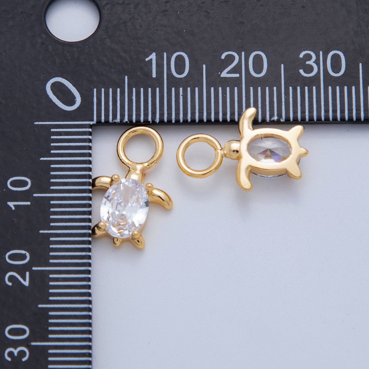 18K Gold Filled CZ Turtle Tortoise Add - On Drop Earring Charm | AF769 - DLUXCA