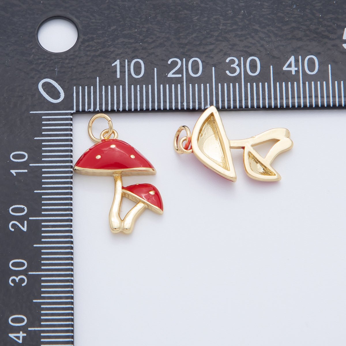 18K Gold Filled Dotted Red Mushroom Plant Charm | AF407 - DLUXCA