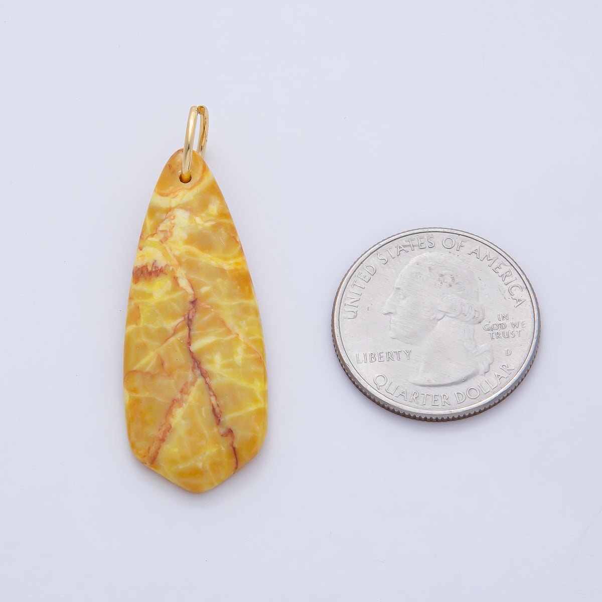 18K Gold Filled Dyed Turquoise Teardrop Gemstone Charm Pendant | AF1490 - DLUXCA