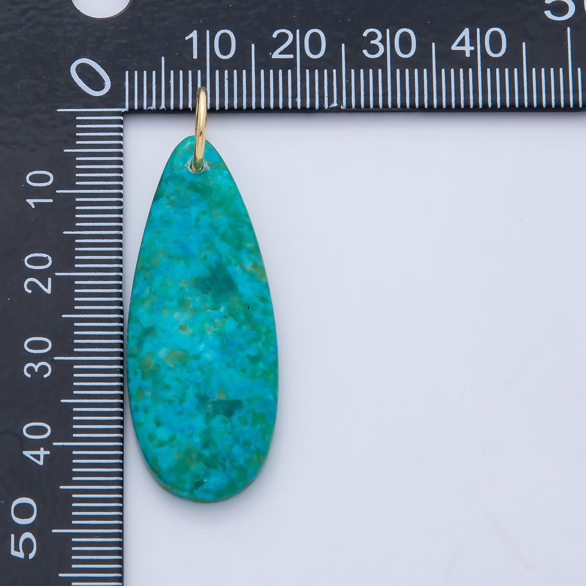 18K Gold Filled Dyed Turquoise Teardrop Gemstone Charm Pendant | AF1493 - DLUXCA