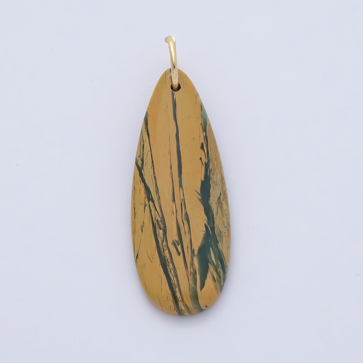 18K Gold Filled Dyed Turquoise Teardrop Gemstone Charm Pendant | AF1493 - DLUXCA