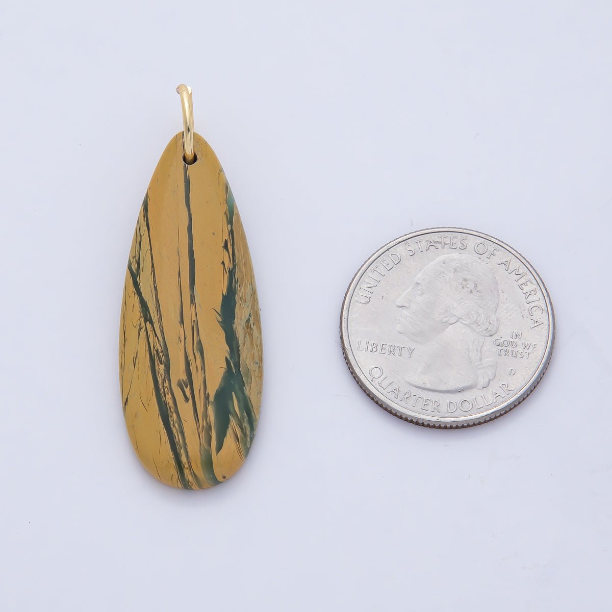 18K Gold Filled Dyed Turquoise Teardrop Gemstone Charm Pendant | AF1493 - DLUXCA
