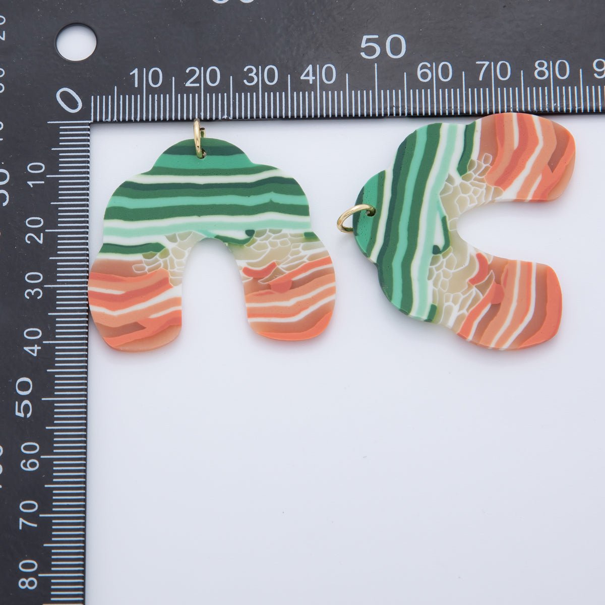 18K Gold Filled Earth - Tone Multicolor Rainbow Polymer Clay Charm | AF708 - DLUXCA