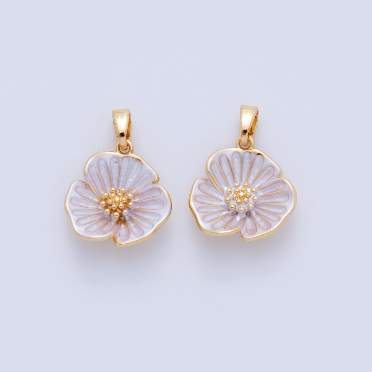 18K Gold Filled Enamel Flower Pendant | AH755 - DLUXCA