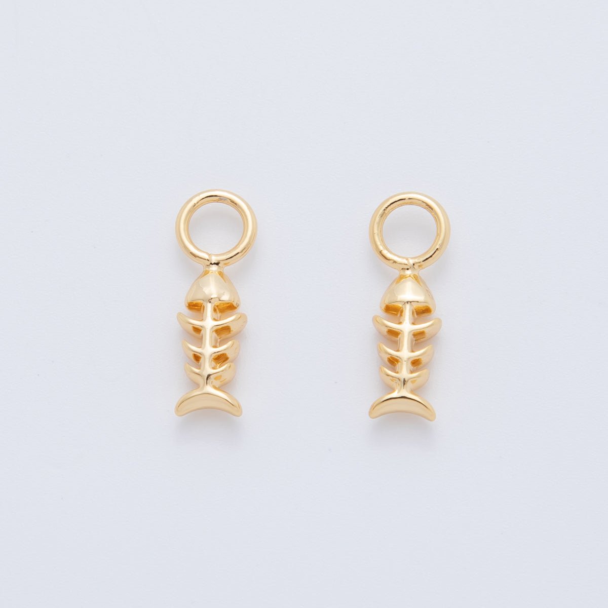 18K Gold Filled Fish Bone Add - On Drop Earring Charm | AF746 - DLUXCA