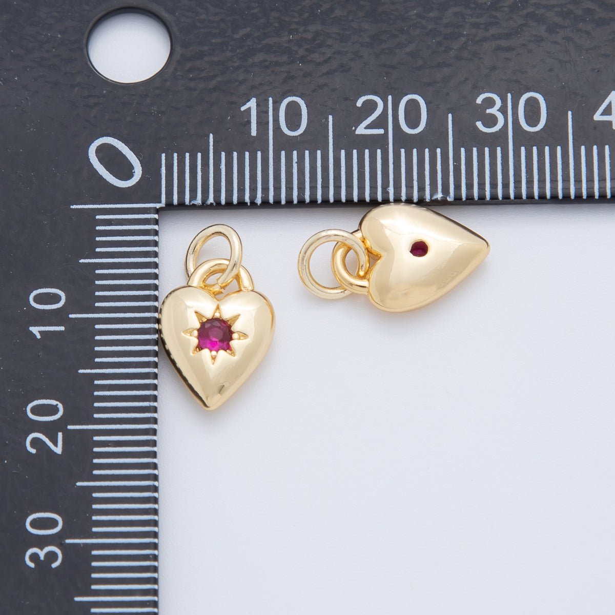 18K Gold Filled Fuchsia Celestial Star Heart Padlock Charm | AF710 - DLUXCA