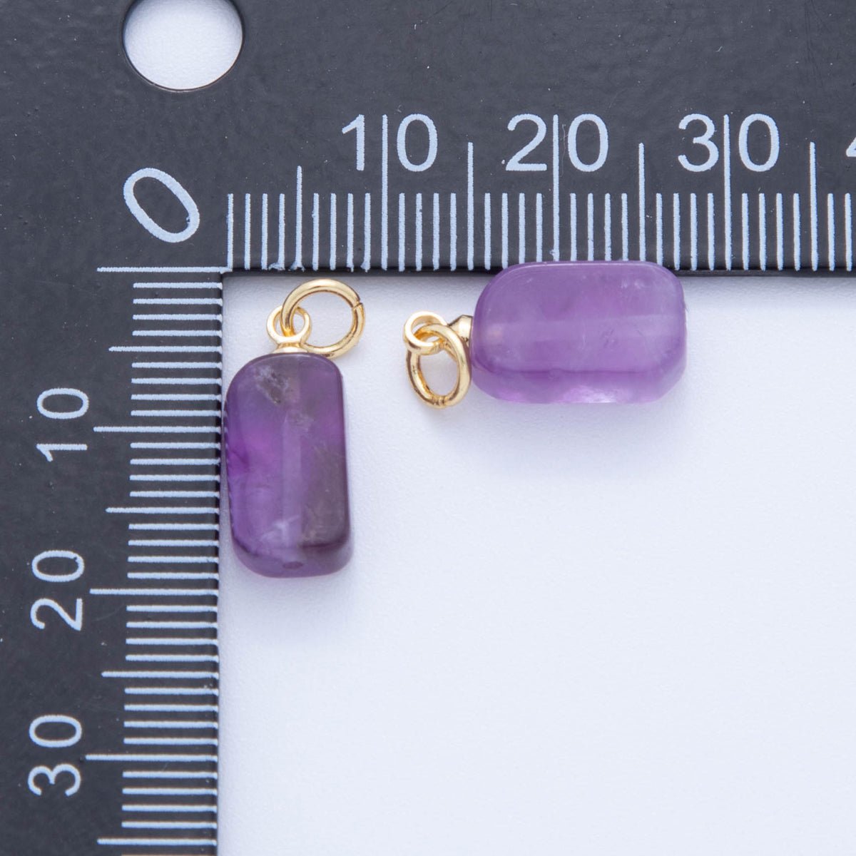 18K Gold Filled Gemstone Rectangular Chip Mini Charm | AF412 - AF418 - DLUXCA