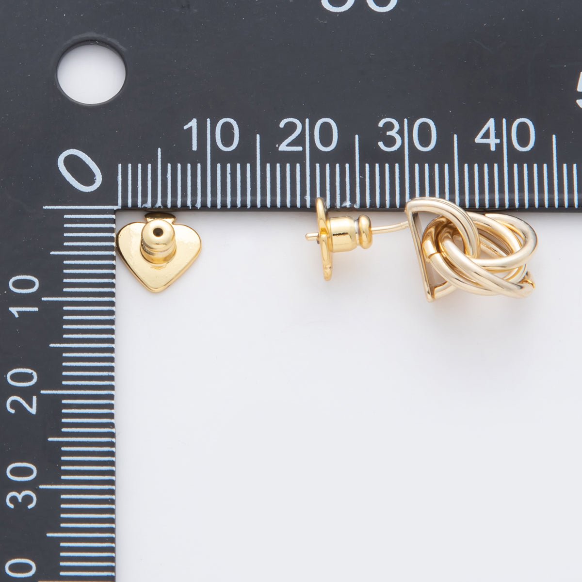 18K Gold Filled Geometric Multiple Knot Stud Earrings Findings | Z1202 - DLUXCA