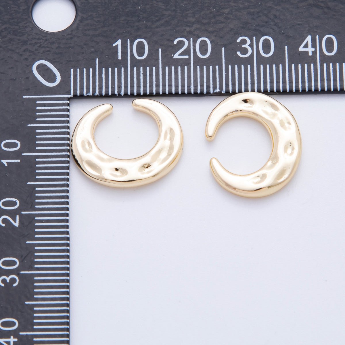 18K Gold Filled Hammered Wide Ear Cuff Earrings in Gold & Silver | AI - 261 - DLUXCA