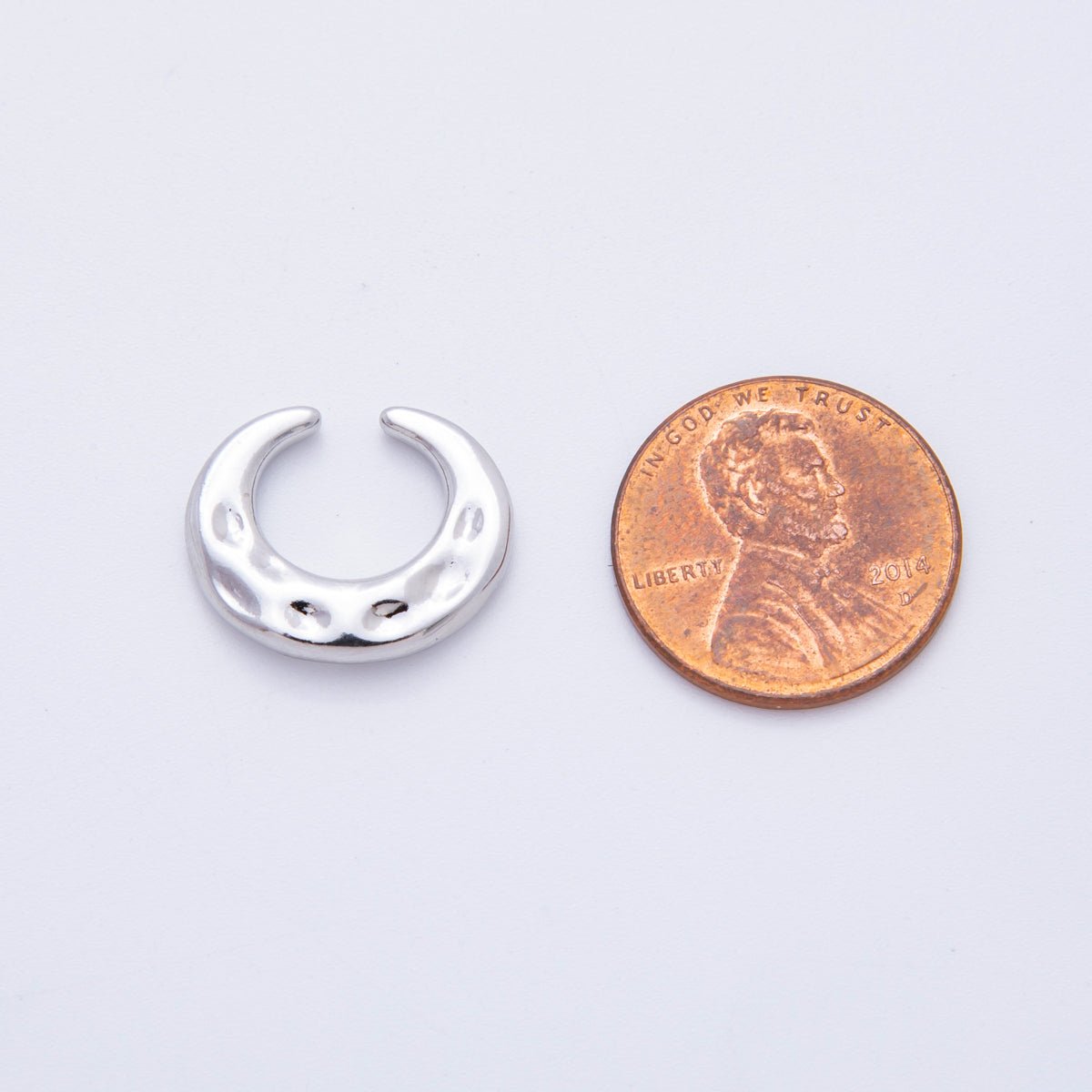 18K Gold Filled Hammered Wide Ear Cuff Earrings in Gold & Silver | AI - 261 - DLUXCA