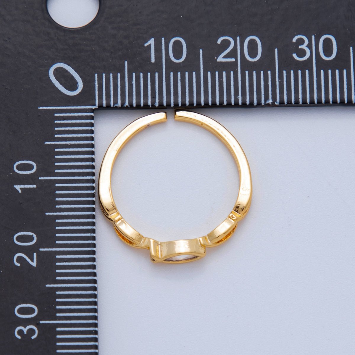 18K Gold Filled Marquise CZ Twisted Thin Ring | O2035 - DLUXCA