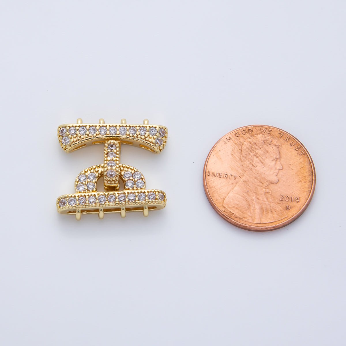 18K Gold Filled Micro Paved CZ 19mm Detangler Finding | Z1464 - DLUXCA