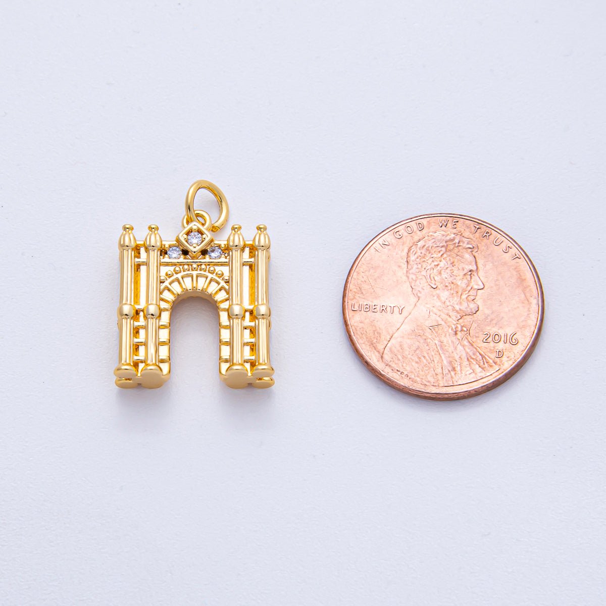 18k Gold Filled Mini England French Monument Castle Travel Inspired AK007 - DLUXCA