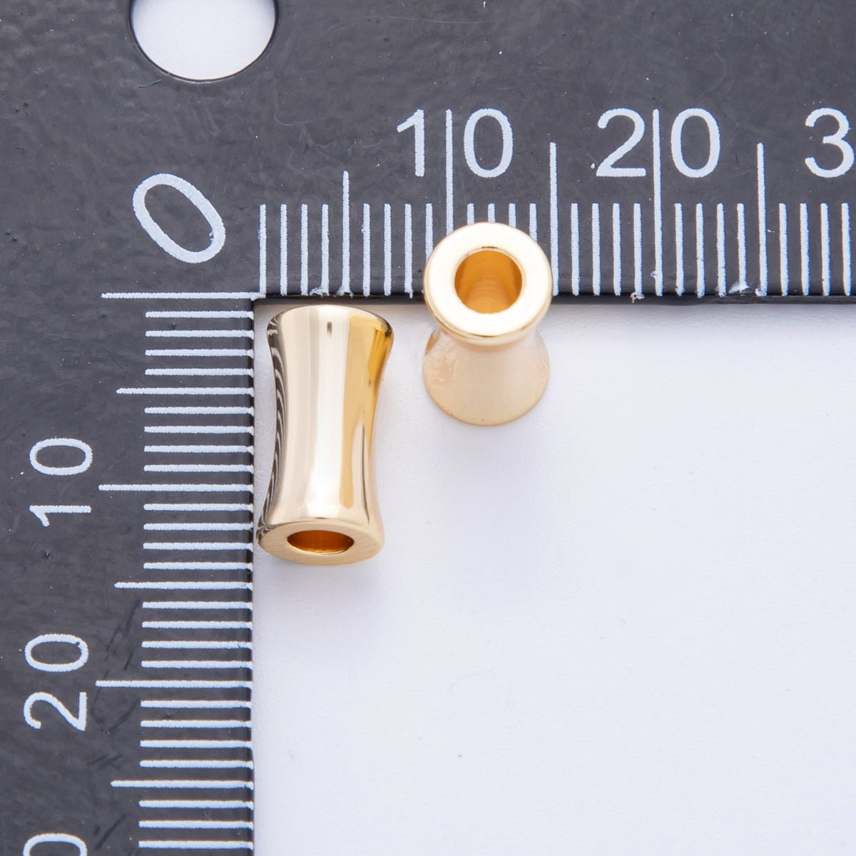 18K Gold Filled Minimalist Edged Curved Tube Bead | AF - A1051 - DLUXCA
