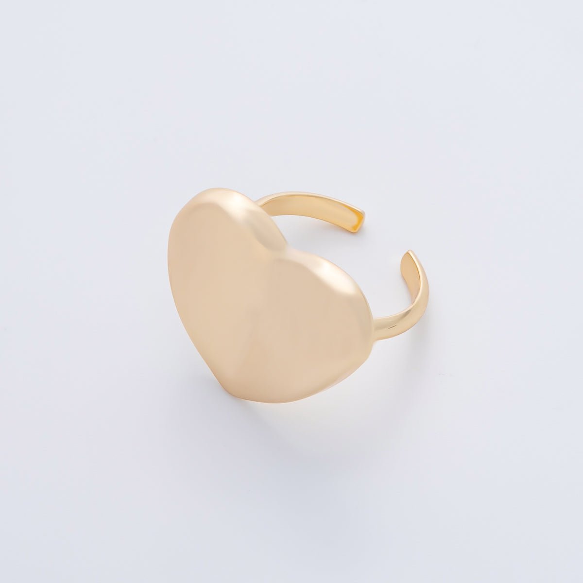18K Gold Filled Minimalist Heart Solitaire Statement Ring | O626 - DLUXCA