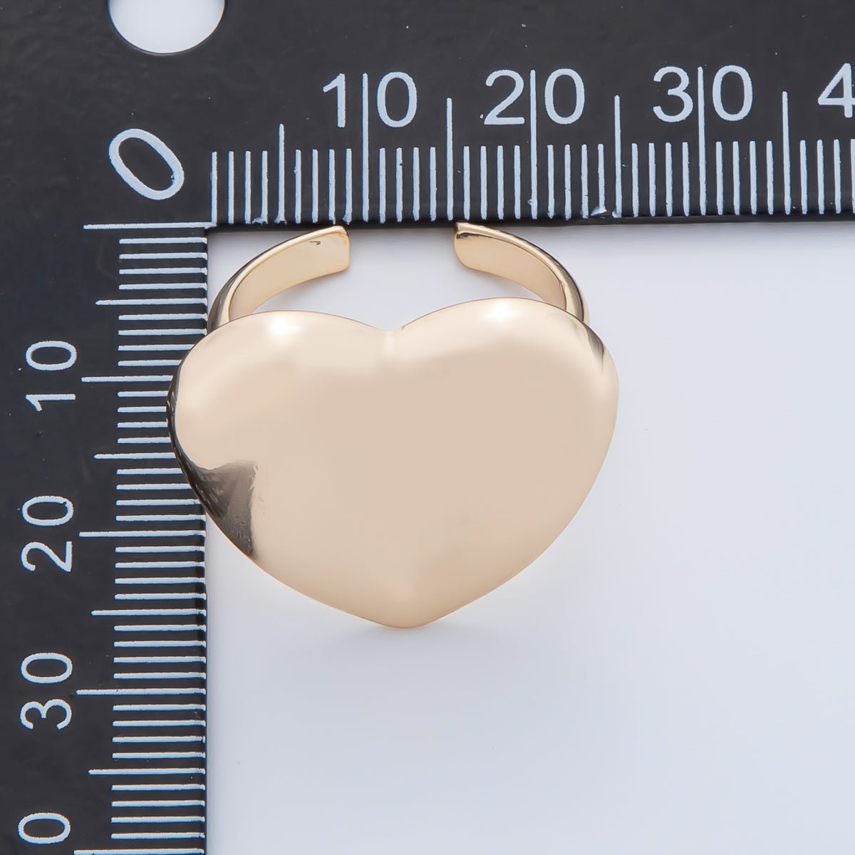 18K Gold Filled Minimalist Heart Solitaire Statement Ring | O626 - DLUXCA