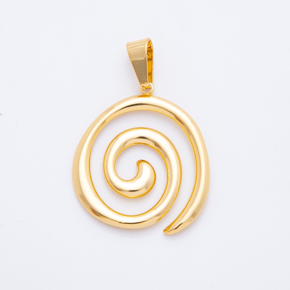 18K Gold Filled Minimalist Loop Spiral Pendant | AF1119 - DLUXCA