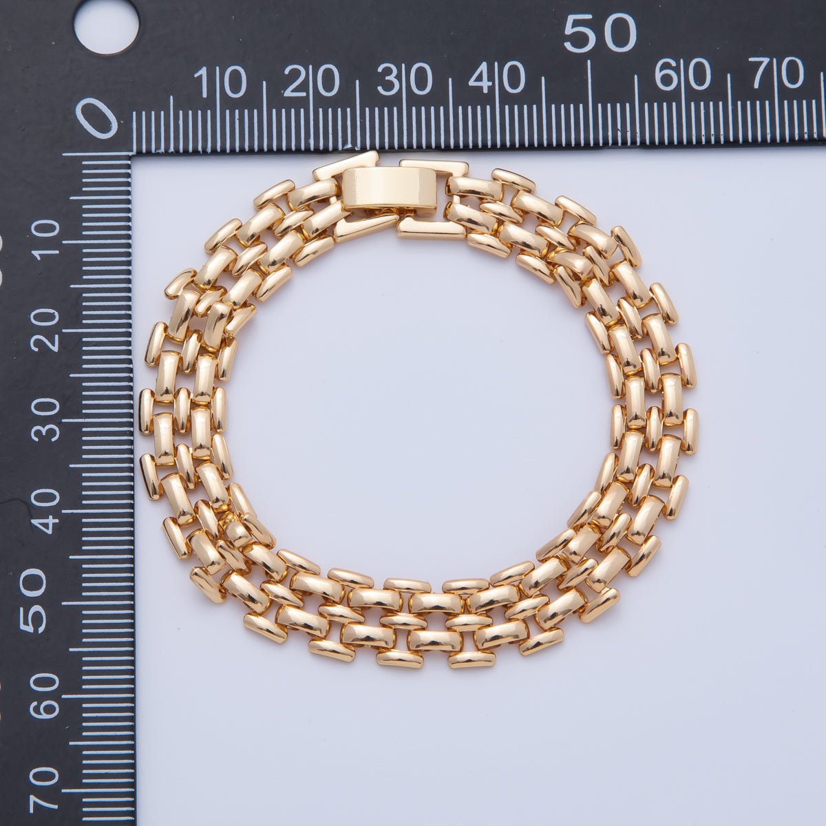 18K Gold Filled Minimalist Panther Chain Bracelet | WA - 3947 - DLUXCA