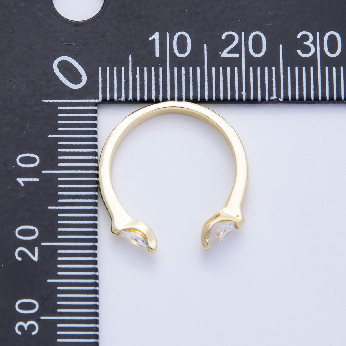 18K Gold Filled Mix Shape CZ Adjustable Band Ring | Rings - 00039 - DLUXCA