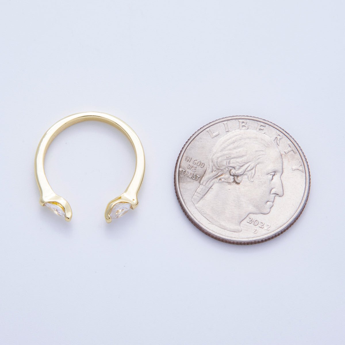 18K Gold Filled Mix Shape CZ Adjustable Band Ring | Rings - 00039 - DLUXCA