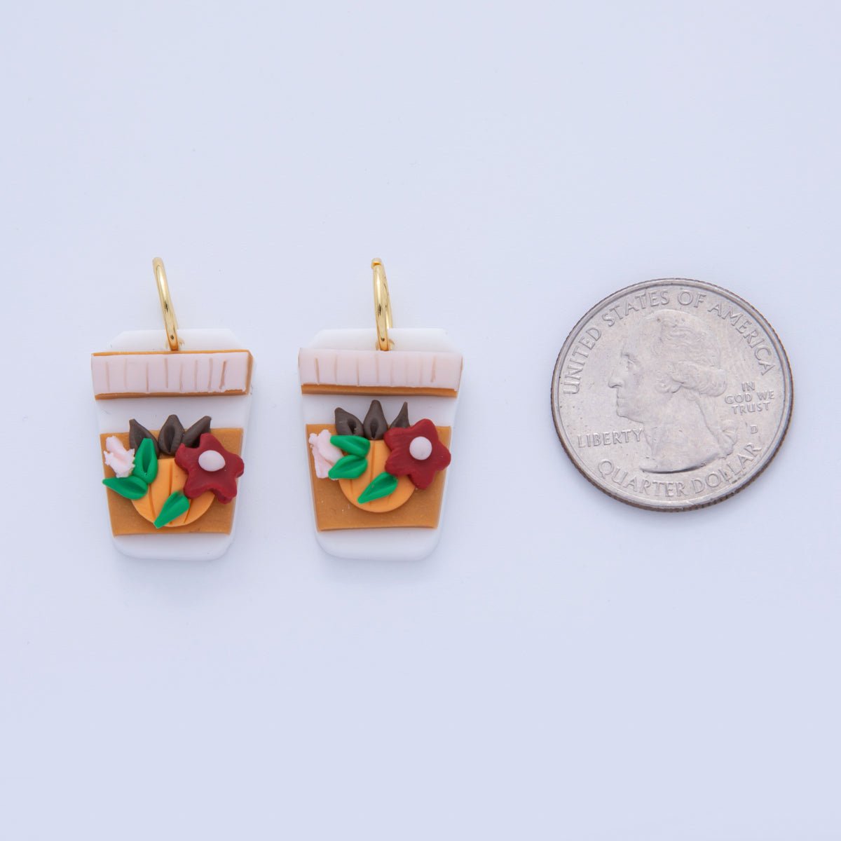 18K Gold Filled Multicolor Fruit Drink Polymer Clay Charm | AF375 - DLUXCA