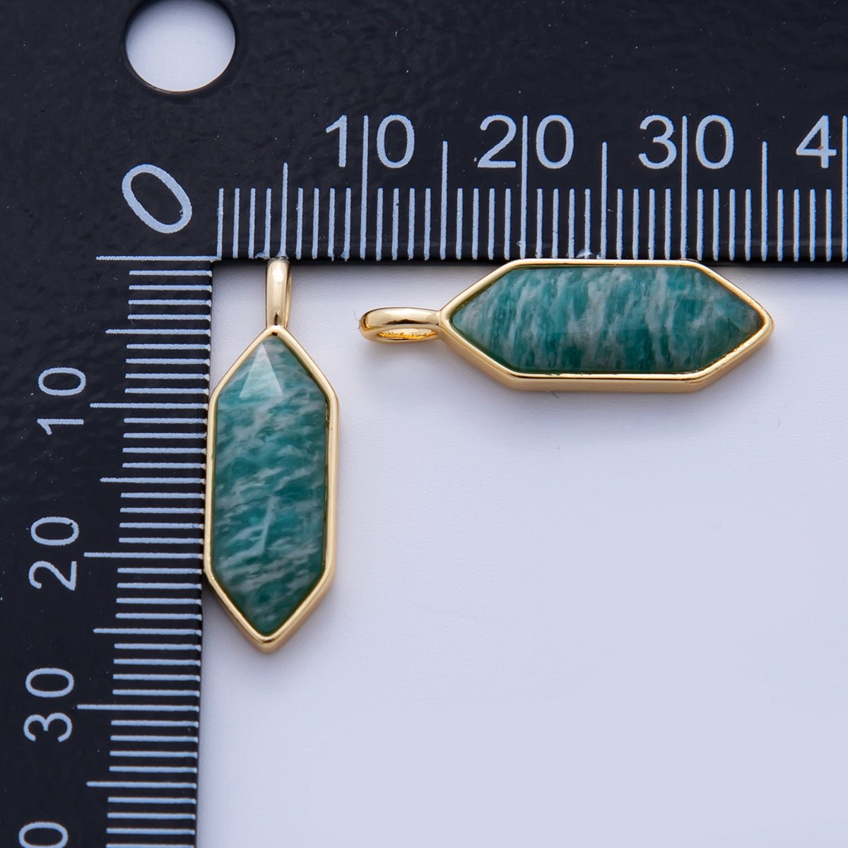18K Gold Filled Natural Gemstone Hexagon Pendant | AF298 - AF307 - DLUXCA