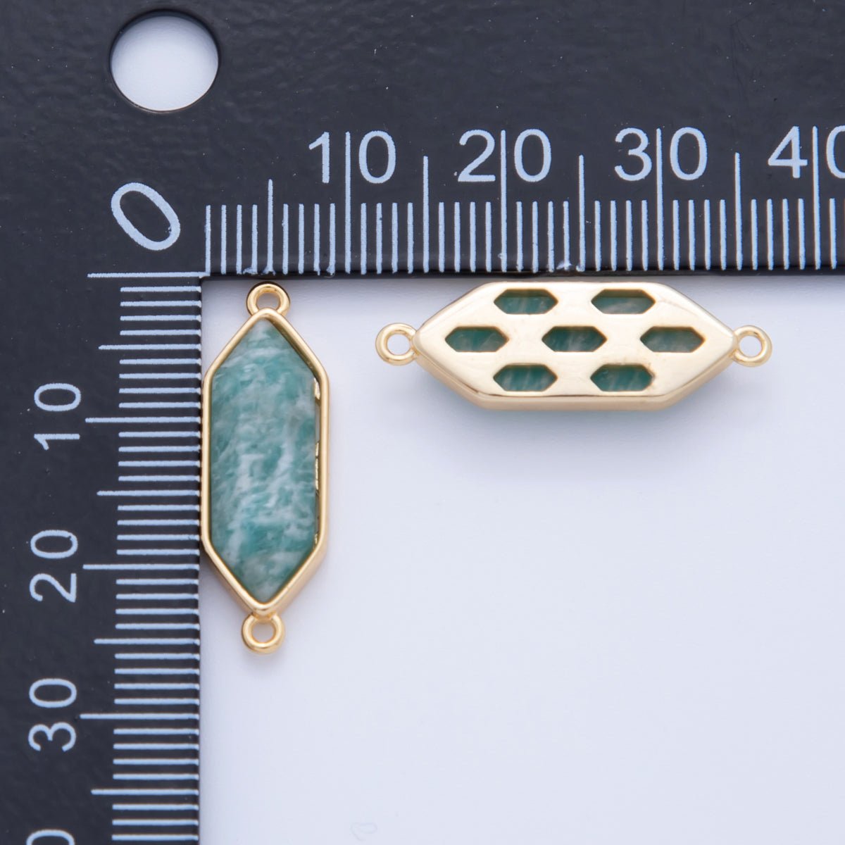 18K Gold Filled Natural Gemstone Hexagon Pendant | Y035 - Y044 - DLUXCA