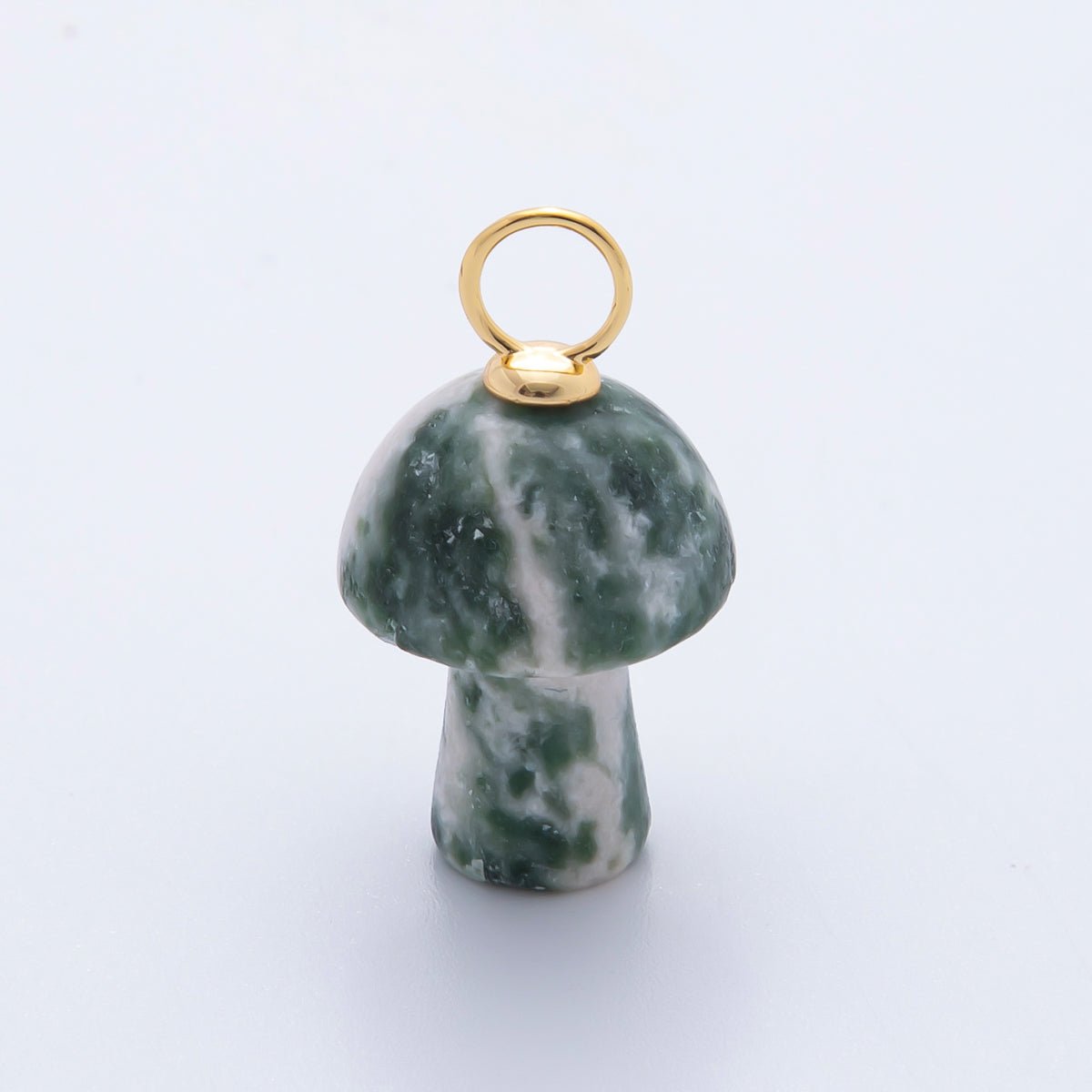 18K Gold Filled Natural Gemstone Mushroom Drop Charm | E404 - E416 - DLUXCA