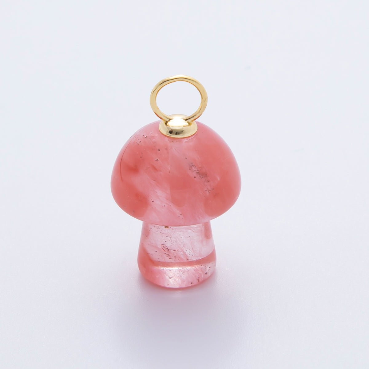18K Gold Filled Natural Gemstone Mushroom Drop Charm | E404 - E416 - DLUXCA