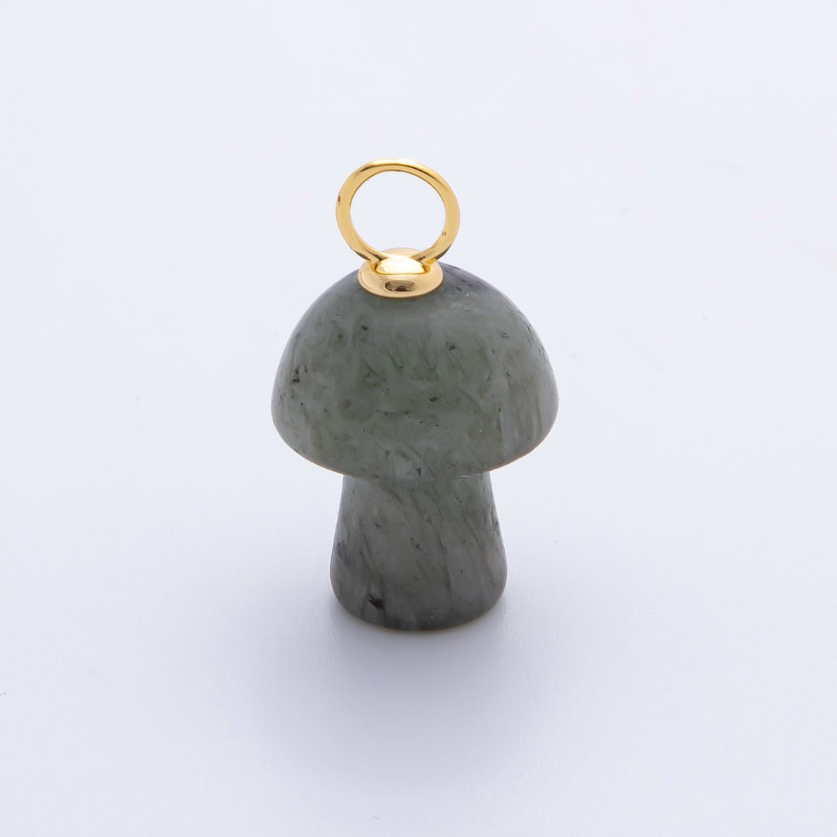 18K Gold Filled Natural Gemstone Mushroom Drop Charm | E404 - E416 - DLUXCA