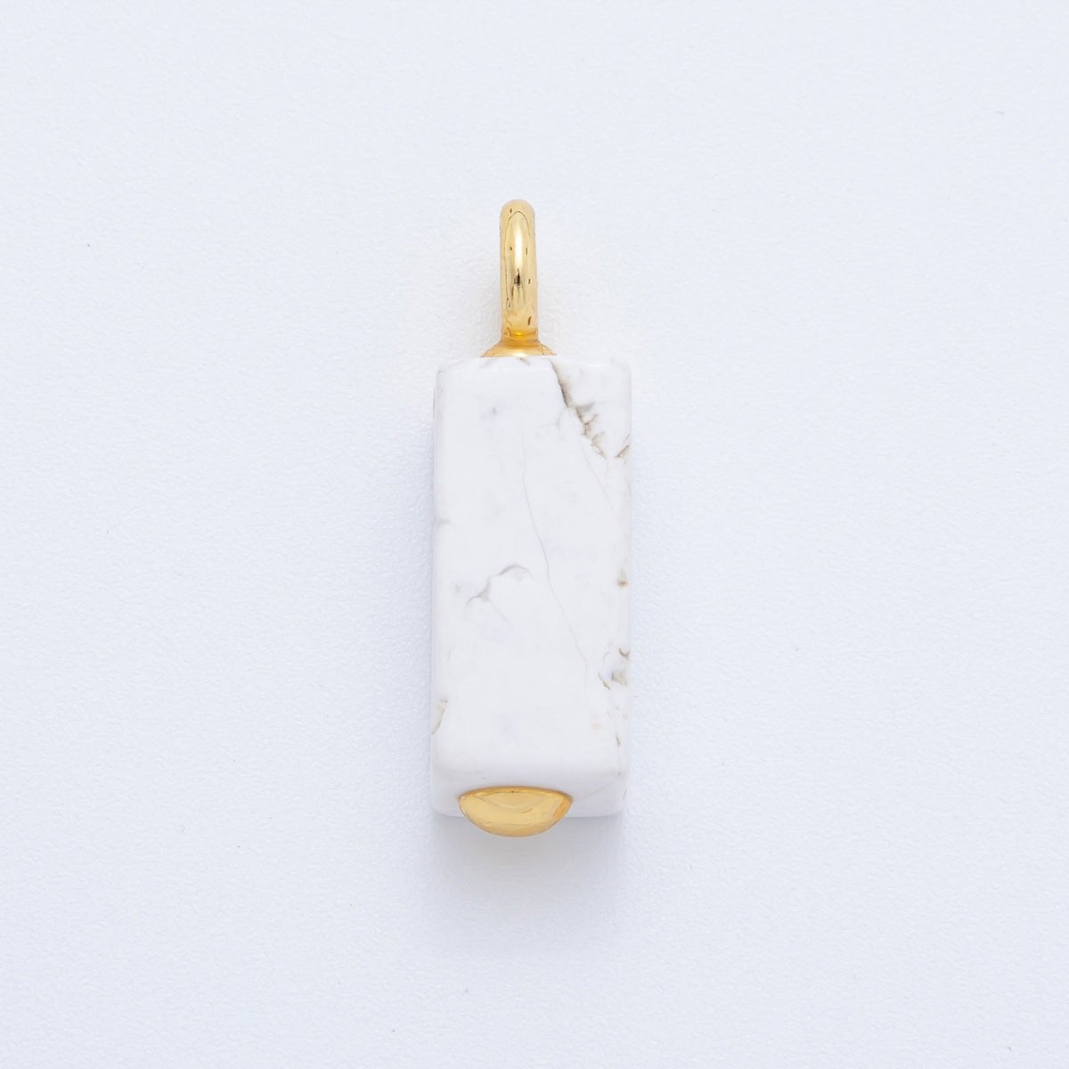 18K Gold Filled Natural Gemstone Rectangle Charm | AF787 - AF790 - DLUXCA