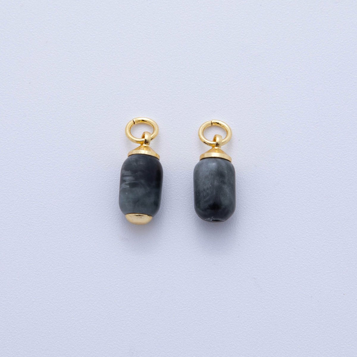 18K Gold Filled Oblong Gemstone Mini Charm | AF394 - AF402 - DLUXCA