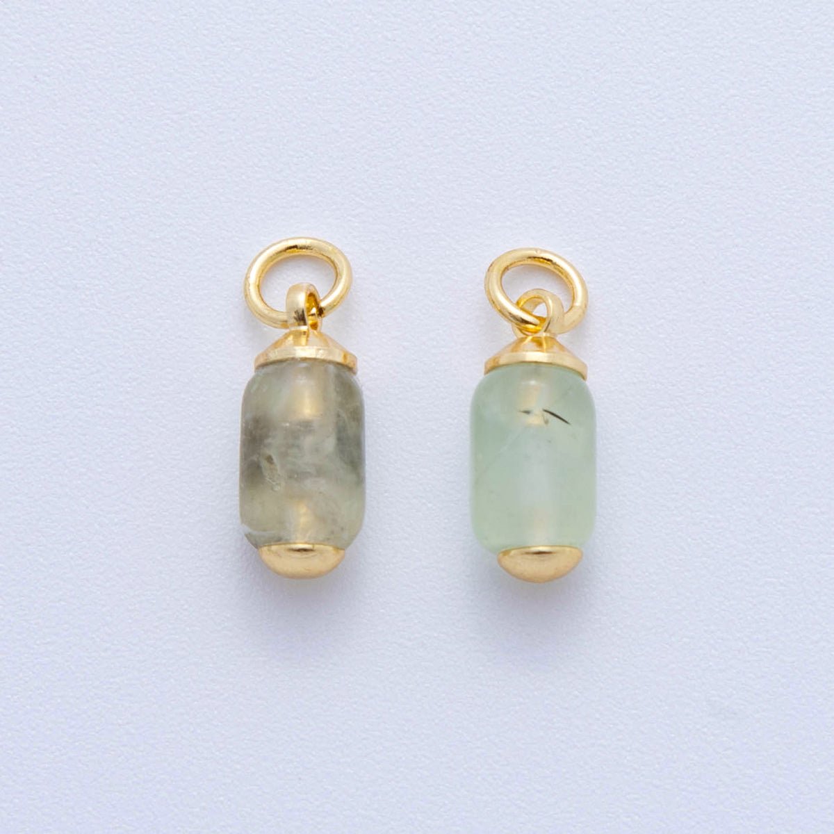18K Gold Filled Oblong Gemstone Mini Charm | AF394 - AF402 - DLUXCA