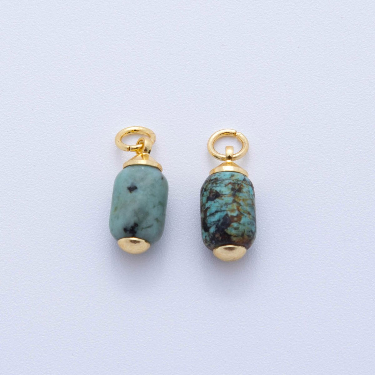 18K Gold Filled Oblong Gemstone Mini Charm | AF394 - AF402 - DLUXCA