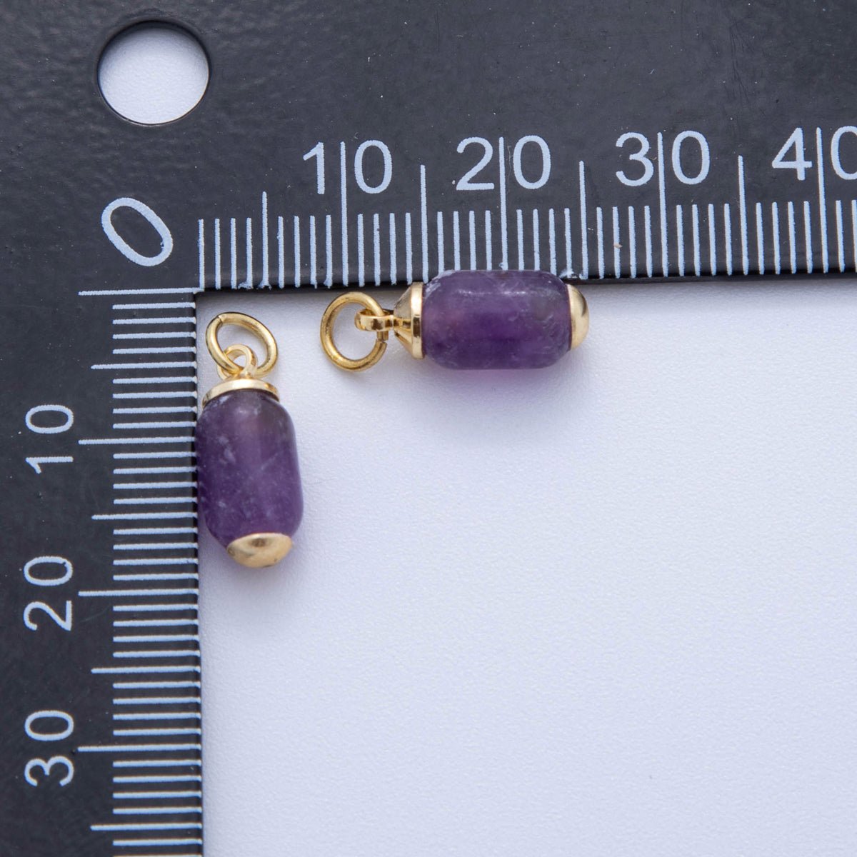 18K Gold Filled Oblong Gemstone Mini Charm | AF394 - AF402 - DLUXCA