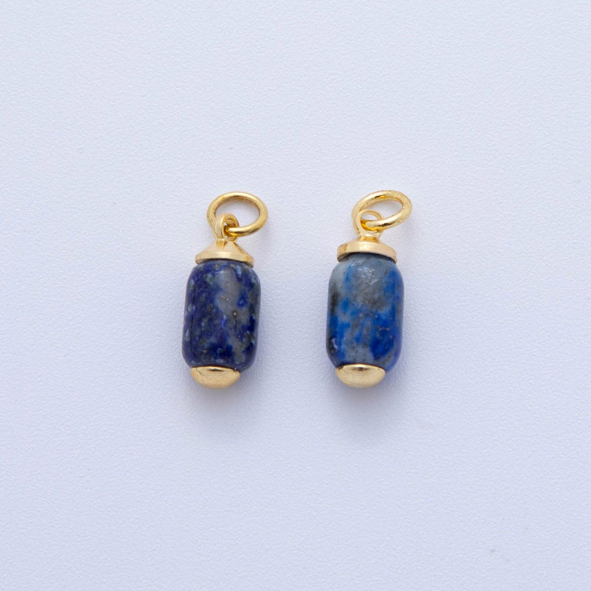18K Gold Filled Oblong Gemstone Mini Charm | AF394 - AF402 - DLUXCA