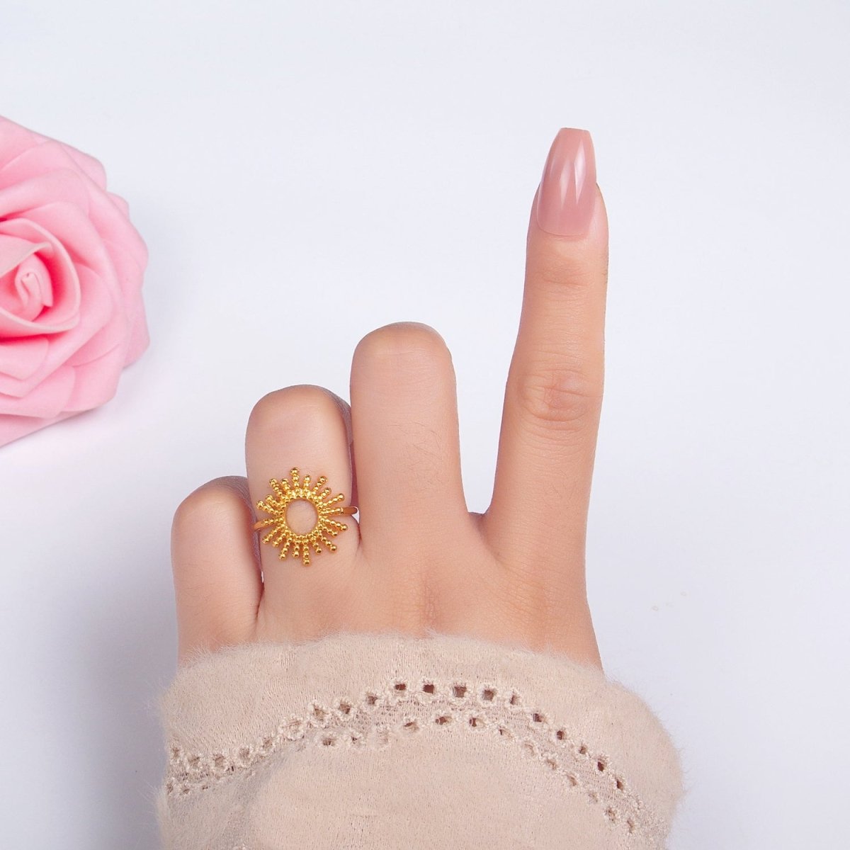 18K Gold Filled Open Celestial Bubble Ring | Rings-00273 - DLUXCA