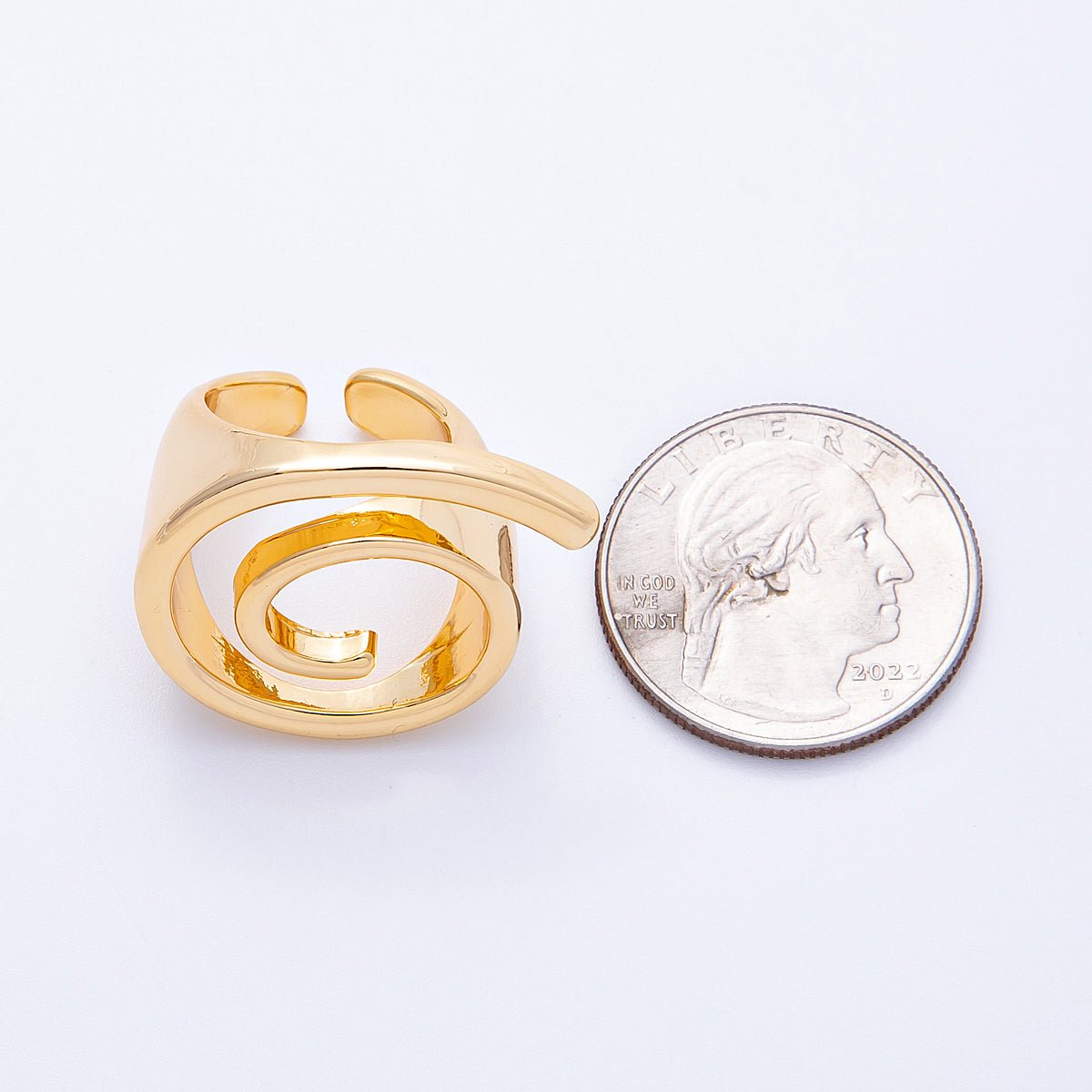 18K Gold Filled Open Circular Geometric Ring | Rings - 00055 - DLUXCA