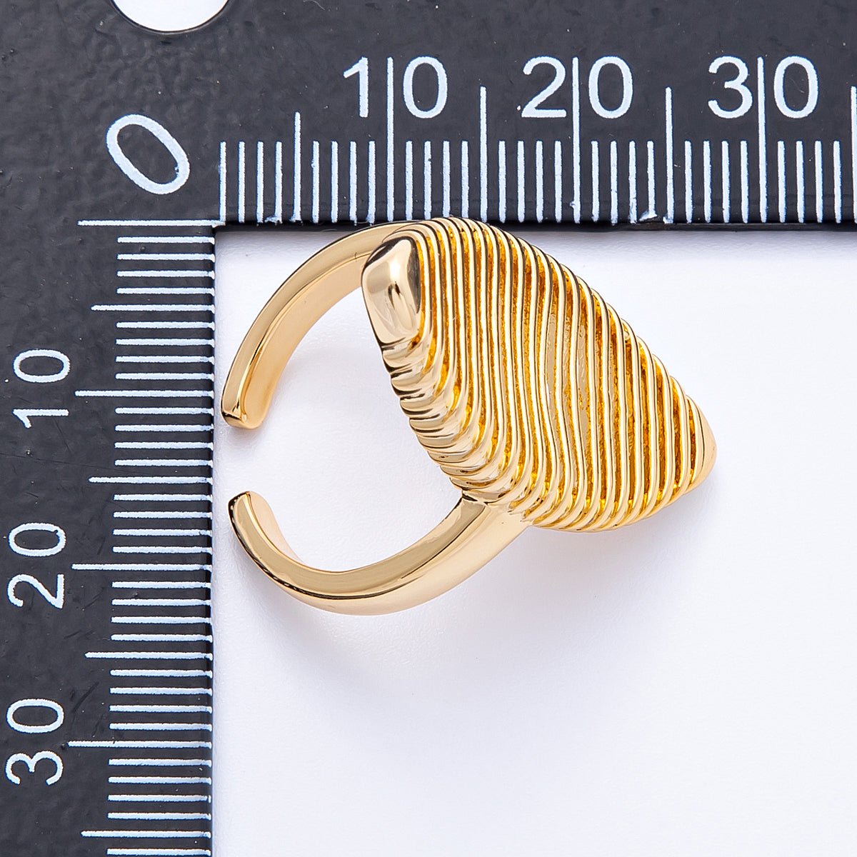 18K Gold Filled Open Linear Lined Navette Geometric Ring | Rings - 00056 - DLUXCA