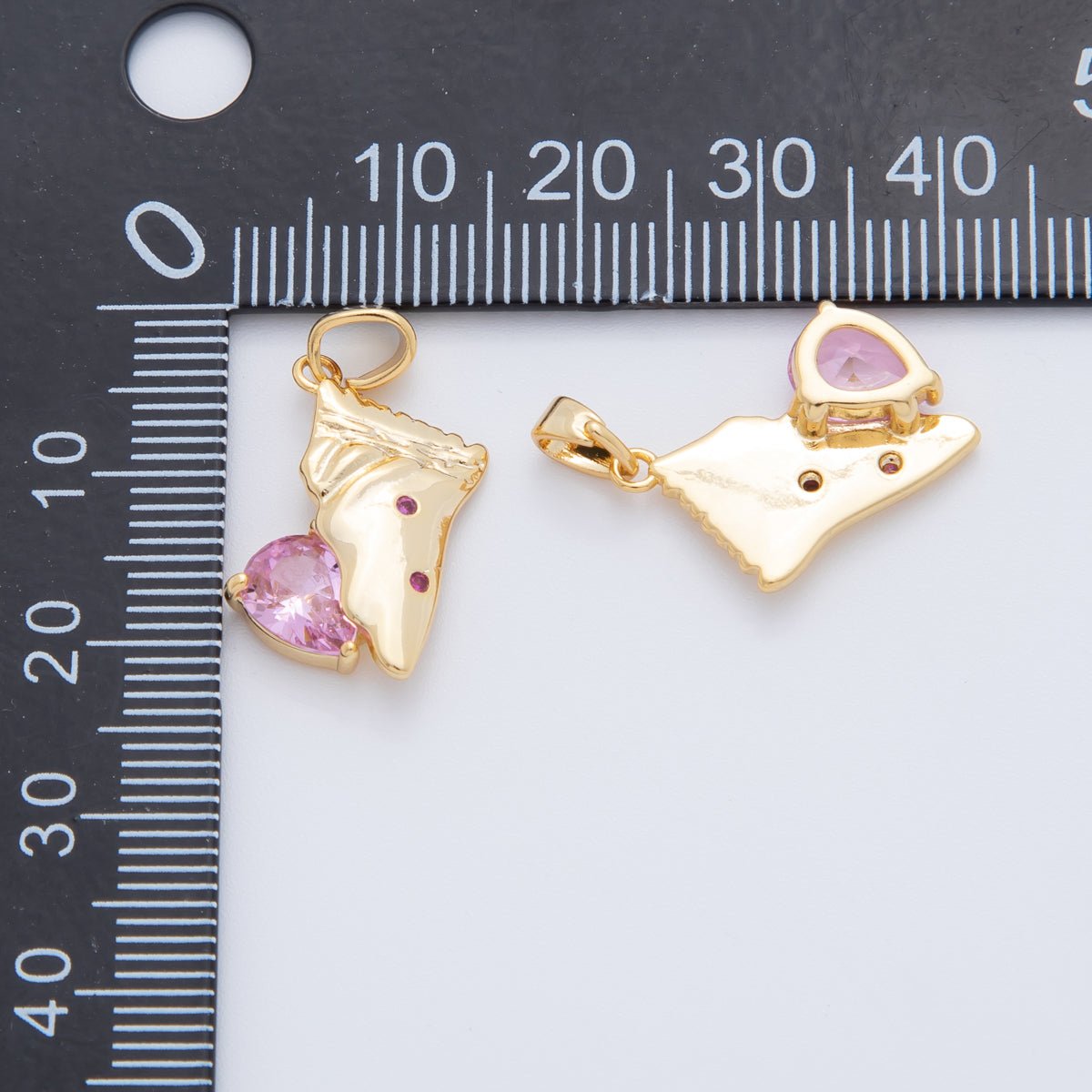 18K Gold Filled Pink CZ Snack Packet Charm | AH767 - DLUXCA