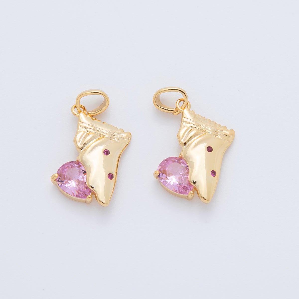 18K Gold Filled Pink CZ Snack Packet Charm | AH767 - DLUXCA
