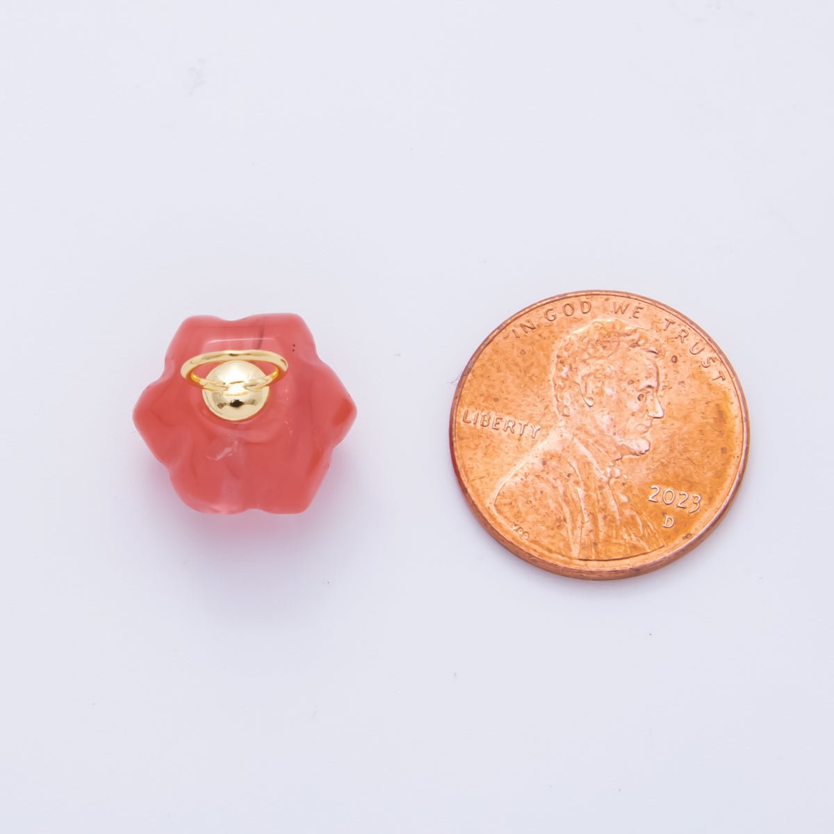 18K Gold Filled Pumpkin Quartz, Ruffle, Carnelian Gemstone Charm | AH - 836 - AH - 838 - DLUXCA