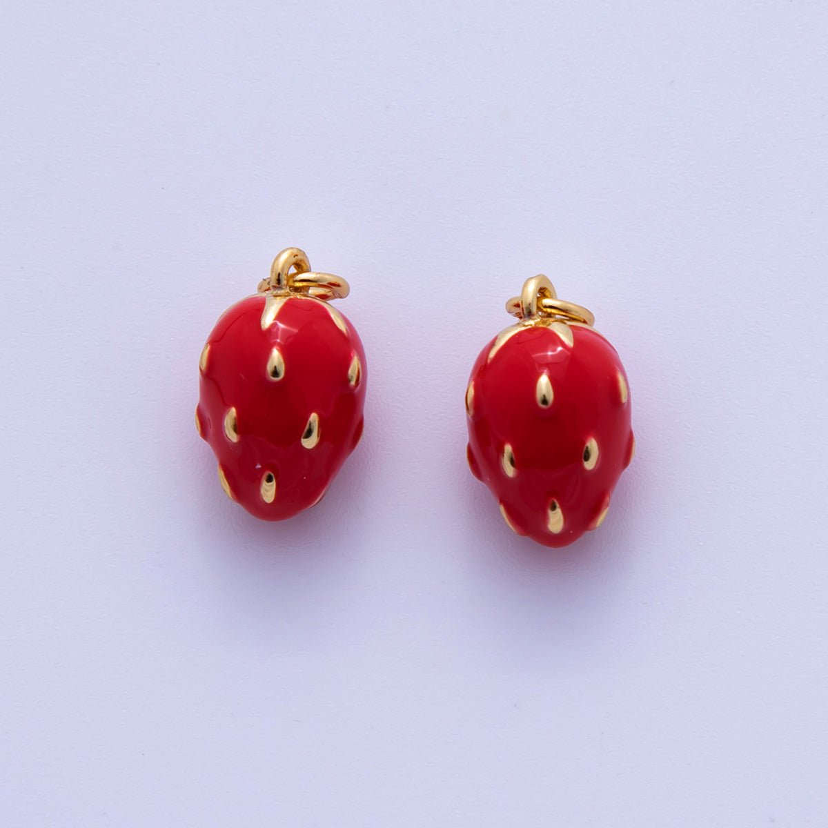18K Gold Filled Red Strawberry Fruit Charm | AF311 - DLUXCA