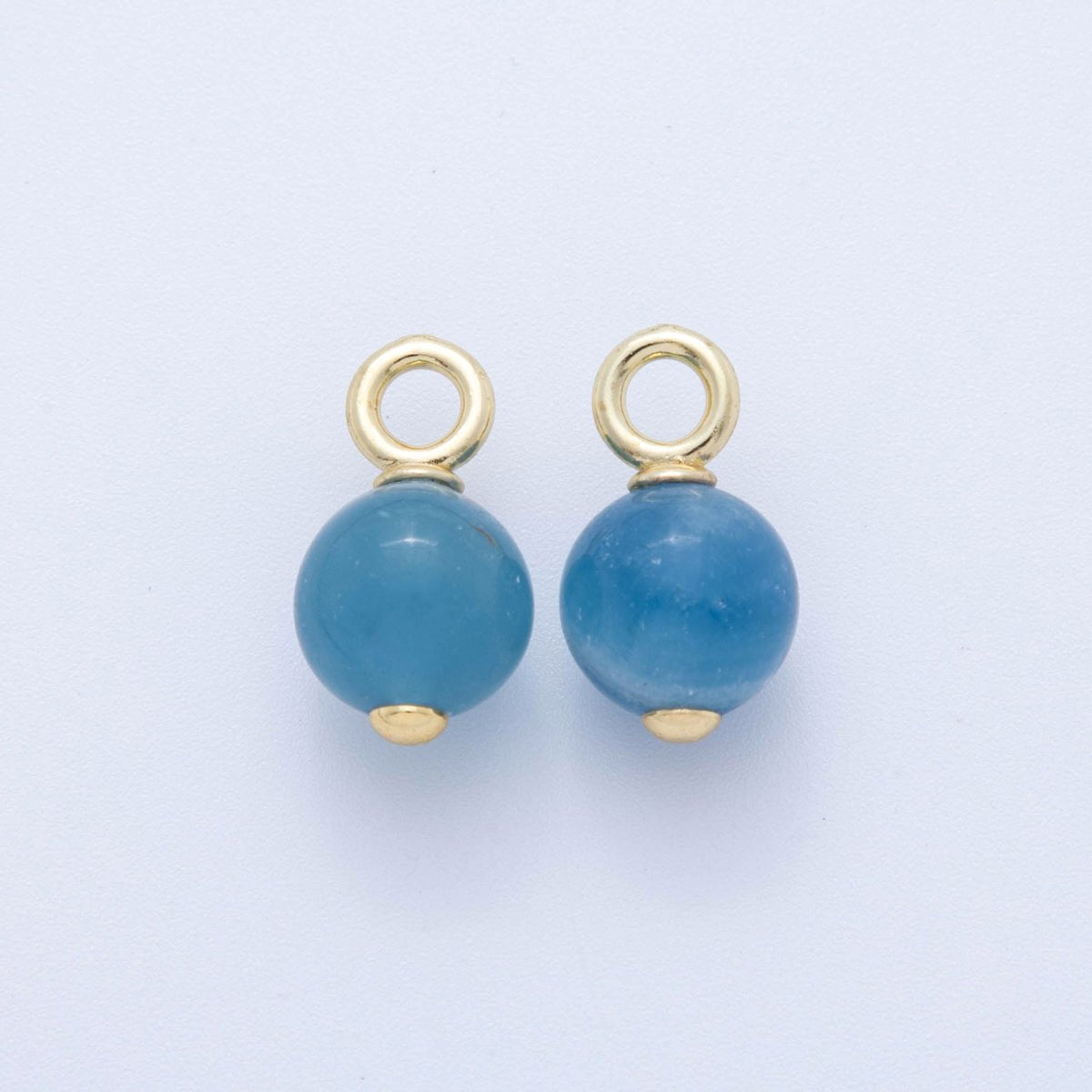 18K Gold Filled Round Gemstone Drop Pendant | AF376 - AF380 - DLUXCA